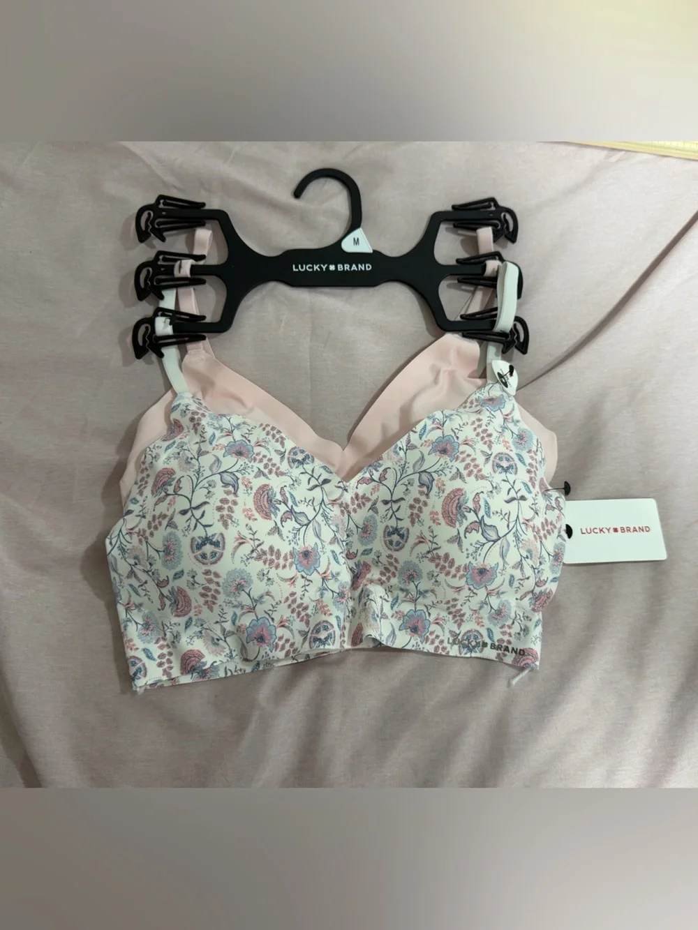 Lucky Brand 3-Pack Micro Laser Lounge Bralettes Wireless Size M